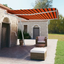 vidaXL Standmarkise Automatisch 500x350 cm Orange & Braun