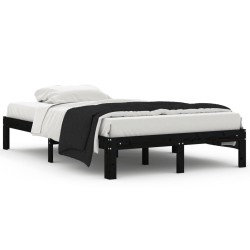 vidaXL Massivholzbett Schwarz Kiefer 120x200 cm