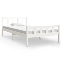 vidaXL Massivholzbett Weiß 90x200 cm