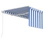 vidaXL Gelenkarmmarkise mit Rollo 4,5x3 m Blau & Weiß vidaXL Gelenkarmmarkise mit Rollo 4,5x3 m Blau & Weiß
