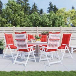 Gartenstuhlauflagen für Hochlehner 6 Stk. Rot 120x50x7 cm Stoff
