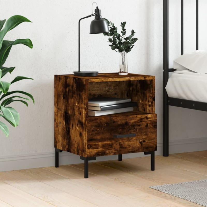 vidaXL Nachttisch Räuchereiche 40x35x47,5 cm Holzwerkstoff vidaXL Nachttisch Räuchereiche 40x35x47,5 cm Holzwerkstoff