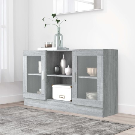 vidaXL Vitrinenschrank Grau Sonoma 120x30,5x70 cm Holzwerkstoff