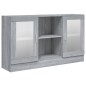 vidaXL Vitrinenschrank Grau Sonoma 120x30,5x70 cm Holzwerkstoff vidaXL Vitrinenschrank Grau Sonoma 120x30,5x70 cm Holzwerkstoff