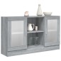 vidaXL Vitrinenschrank Grau Sonoma 120x30,5x70 cm Holzwerkstoff vidaXL Vitrinenschrank Grau Sonoma 120x30,5x70 cm Holzwerkstoff