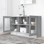 vidaXL Vitrinenschrank Grau Sonoma 120x30,5x70 cm Holzwerkstoff vidaXL Vitrinenschrank Grau Sonoma 120x30,5x70 cm Holzwerkstoff
