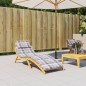 Sonnenliegen-Auflage Grau Karomuster 186x58x3 cm Oxford-Gewebe Sonnenliegen-Auflage Grau Karomuster 186x58x3 cm Oxford-Gewebe