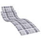 Sonnenliegen-Auflage Grau Karomuster 186x58x3 cm Oxford-Gewebe Sonnenliegen-Auflage Grau Karomuster 186x58x3 cm Oxford-Gewebe