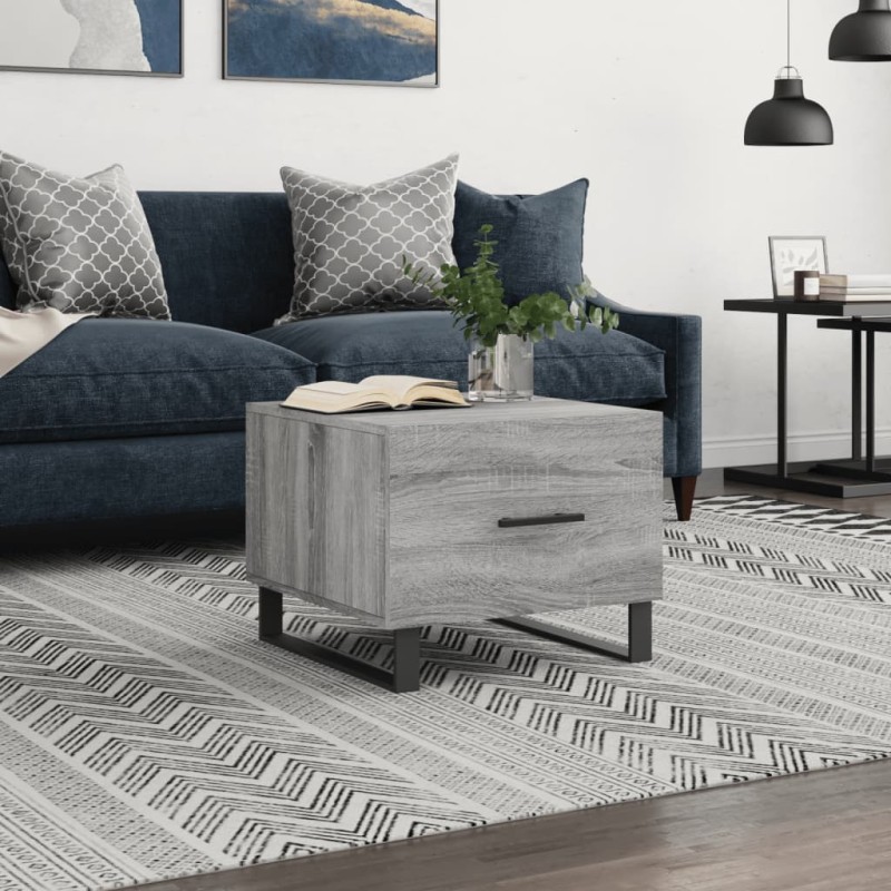 vidaXL Couchtisch Grau Sonoma 50x50x40 cm Holzwerkstoff vidaXL Couchtisch Grau Sonoma 50x50x40 cm Holzwerkstoff