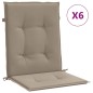 Gartenstuhlauflagen für Niedriglehner 6 Stk. Taupe 100x50x3 cm Gartenstuhlauflagen für Niedriglehner 6 Stk. Taupe 100x50x3 cm