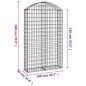 vidaXL Gabione mit Hochbogen 100x30x160/180 cm Verzinktes Eisen vidaXL Gabione mit Hochbogen 100x30x160/180 cm Verzinktes Eisen