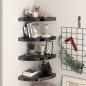 vidaXL Eck-Schweberegale 4 Stk. Hochglanz-Schwarz 35x35x3,8 cm MDF vidaXL Eck-Schweberegale 4 Stk. Hochglanz-Schwarz 35x35x3,8 cm MDF