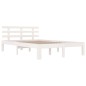 vidaXL Massivholzbett Weiß 140x190 cm vidaXL Massivholzbett Weiß 140x190 cm