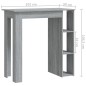 vidaXL Bartisch mit Regal Grau Sonoma 102x50x103,5 cm Holzwerkstoff vidaXL Bartisch mit Regal Grau Sonoma 102x50x103,5 cm Holzwerkstoff
