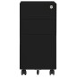 vidaXL Aktenschrank mit Rollen Schwarz 30x45x59 cm Stahl vidaXL Aktenschrank mit Rollen Schwarz 30x45x59 cm Stahl