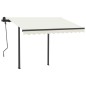 vidaXL Gelenkarmmarkise mit Pfosten 3x2,5 m Creme vidaXL Gelenkarmmarkise mit Pfosten 3x2,5 m Creme