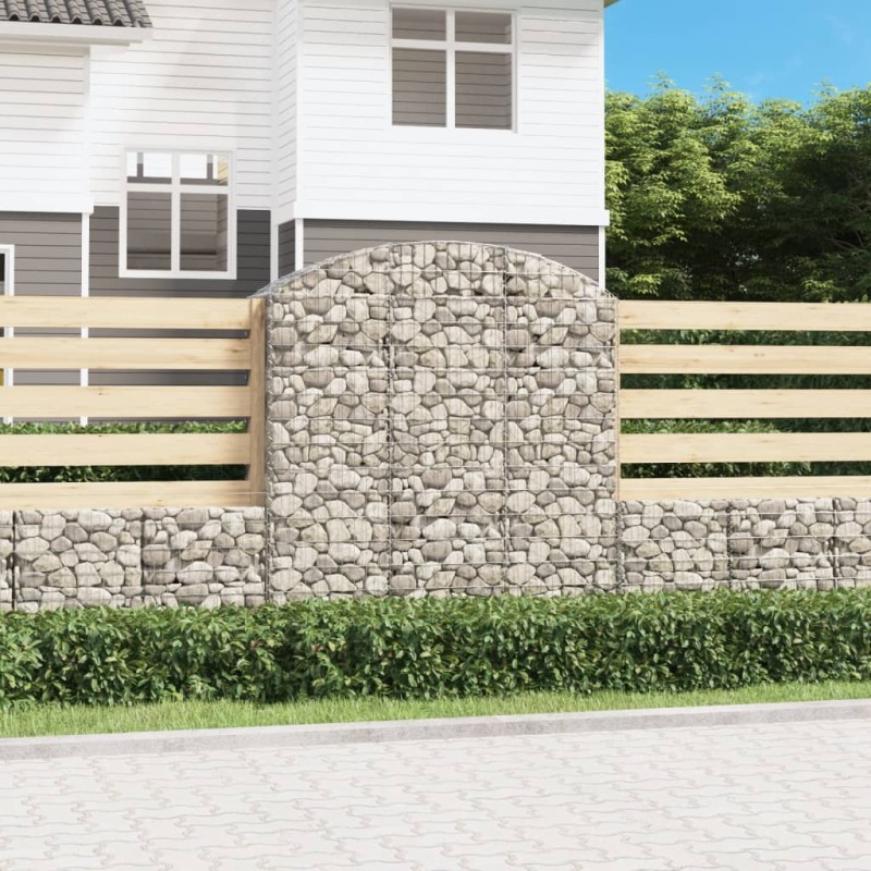 vidaXL Gabione mit Hochbogen 150x50x160/180 cm Verzinktes Eisen vidaXL Gabione mit Hochbogen 150x50x160/180 cm Verzinktes Eisen