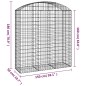 vidaXL Gabione mit Hochbogen 150x50x160/180 cm Verzinktes Eisen vidaXL Gabione mit Hochbogen 150x50x160/180 cm Verzinktes Eisen