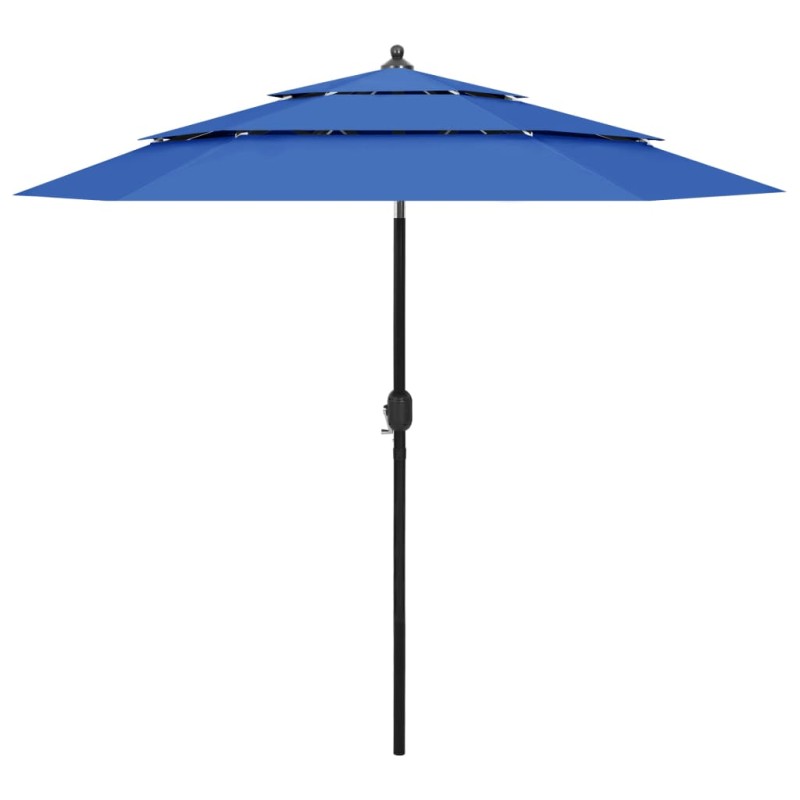 vidaXL Sonnenschirm mit Aluminium-Mast 3-lagig Azurblau 2,5 m vidaXL Sonnenschirm mit Aluminium-Mast 3-lagig Azurblau 2,5 m