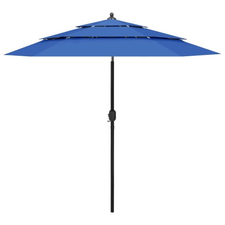 vidaXL Sonnenschirm mit Aluminium-Mast 3-lagig Azurblau 2,5 m