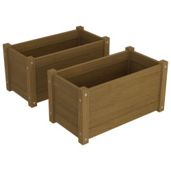 vidaXL Pflanzkübel 2 Stk. Honigbraun 60x31x31 cm Massivholz Kiefer