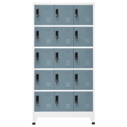 vidaXL Schließfachschrank Hellgrau und Dunkelgrau 90x40x180 cm Stahl