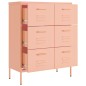vidaXL Schubladenschrank Rosa 80x35x101,5 cm Stahl vidaXL Schubladenschrank Rosa 80x35x101,5 cm Stahl
