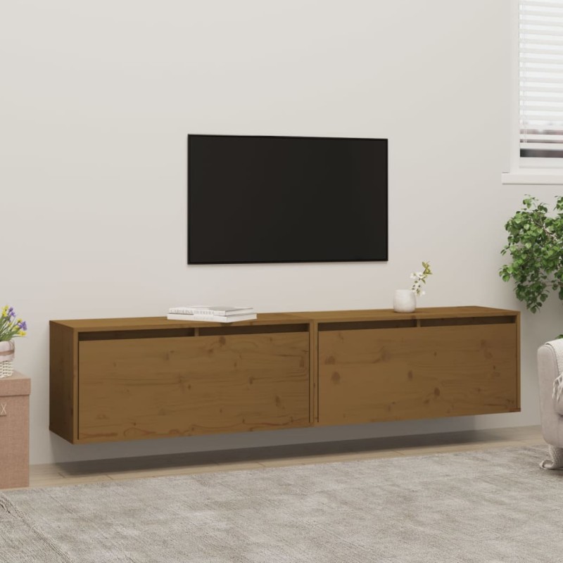 vidaXL Wandschränke 2 Stk. Honigbraun 80x30x35 cm Massivholz Kiefer vidaXL Wandschränke 2 Stk. Honigbraun 80x30x35 cm Massivholz Kiefer