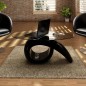 vidaXL Couchtisch mit ovaler Glasplatte Hochglanz Schwarz vidaXL Couchtisch mit ovaler Glasplatte Hochglanz Schwarz