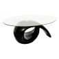 vidaXL Couchtisch mit ovaler Glasplatte Hochglanz Schwarz vidaXL Couchtisch mit ovaler Glasplatte Hochglanz Schwarz