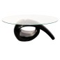 vidaXL Couchtisch mit ovaler Glasplatte Hochglanz Schwarz vidaXL Couchtisch mit ovaler Glasplatte Hochglanz Schwarz