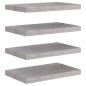 vidaXL Schweberegale 4 Stk. Betongrau 50x23x3,8 cm MDF vidaXL Schweberegale 4 Stk. Betongrau 50x23x3,8 cm MDF