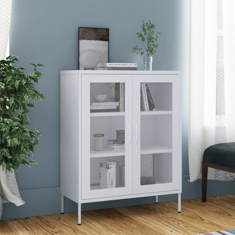 vidaXL Lagerschrank Weiß 80x35x101,5 cm Stahl vidaXL Lagerschrank Weiß 80x35x101,5 cm Stahl