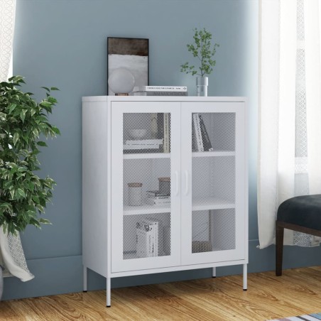 vidaXL Lagerschrank Weiß 80x35x101,5 cm Stahl    