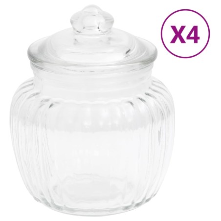 vidaXL Vorratsgläser 4 Stk. 500 ml Glas 