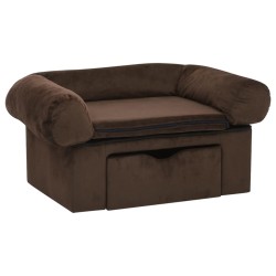 vidaXL Hundesofa mit Schublade Braun 75x50x38 cm Plüsch