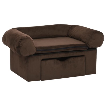 vidaXL Hundesofa mit Schublade Braun 75x50x38 cm Plüsch