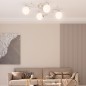 vidaXL Deckenleuchte mit Runden Glasschirmen für 4 G9 LED-Leuchtmittel vidaXL Deckenleuchte mit Runden Glasschirmen für 4 G9 LED-Leuchtmittel
