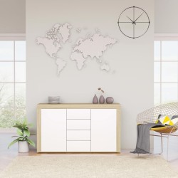 vidaXL Sideboard Weiß Sonoma-Eiche 120x36x69 cm Holzwerkstoff