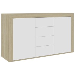 vidaXL Sideboard Weiß Sonoma-Eiche 120x36x69 cm Holzwerkstoff