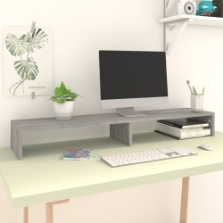 vidaXL Monitorständer Grau Sonoma 110x23,5x9 cm Holzwerkstoff