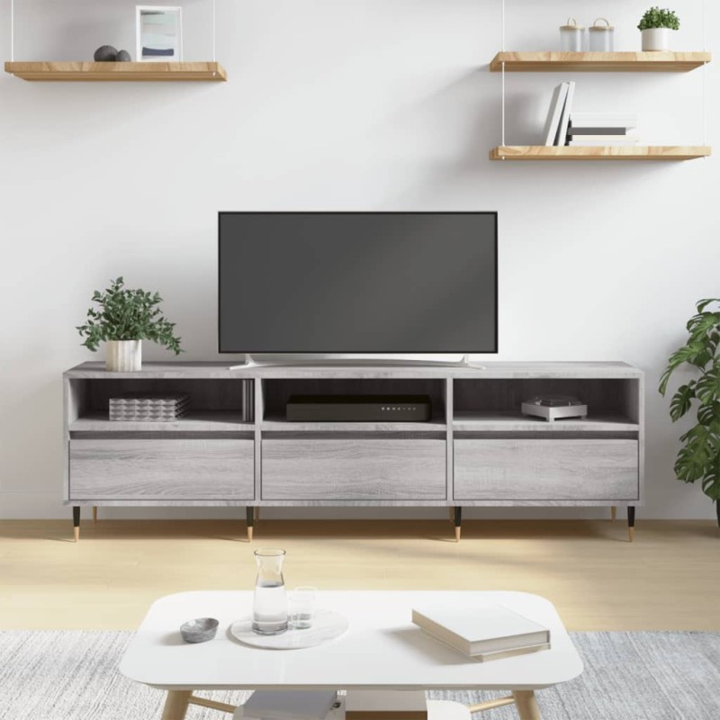vidaXL TV-Schrank Grau Sonoma 150x30x44,5 cm Holzwerkstoff vidaXL TV-Schrank Grau Sonoma 150x30x44,5 cm Holzwerkstoff