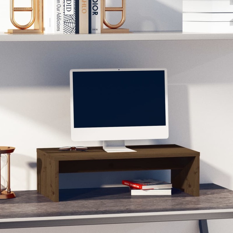 vidaXL Monitorständer Honigbraun 50x27x15 cm Massivholz Kiefer vidaXL Monitorständer Honigbraun 50x27x15 cm Massivholz Kiefer
