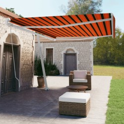 vidaXL Gelenkarmmarkise mit Pfosten 500x350 cm Orange & Braun