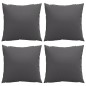 Zierkissen 4 Stk. Anthrazit 40x40 cm Stoff Zierkissen 4 Stk. Anthrazit 40x40 cm Stoff