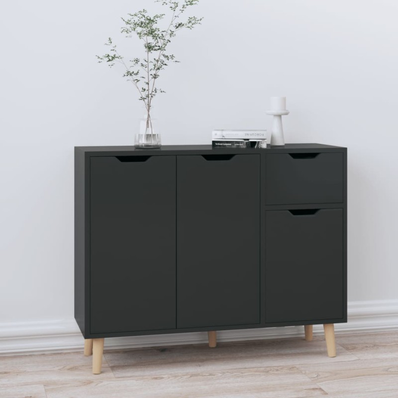 vidaXL Sideboard Hochglanz-Schwarz 90x30x72 cm Holzwerkstoff vidaXL Sideboard Hochglanz-Schwarz 90x30x72 cm Holzwerkstoff