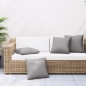 Zierkissen 4 Stk. Grau 50x50 cm Stoff Zierkissen 4 Stk. Grau 50x50 cm Stoff