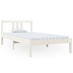 vidaXL Massivholzbett Weiß 90x190 cm
