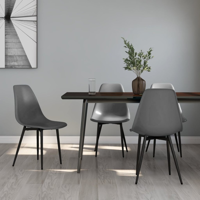 vidaXL Esszimmerstühle 4 Stk. Grau PP vidaXL Esszimmerstühle 4 Stk. Grau PP