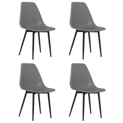 vidaXL Esszimmerstühle 4 Stk. Grau PP